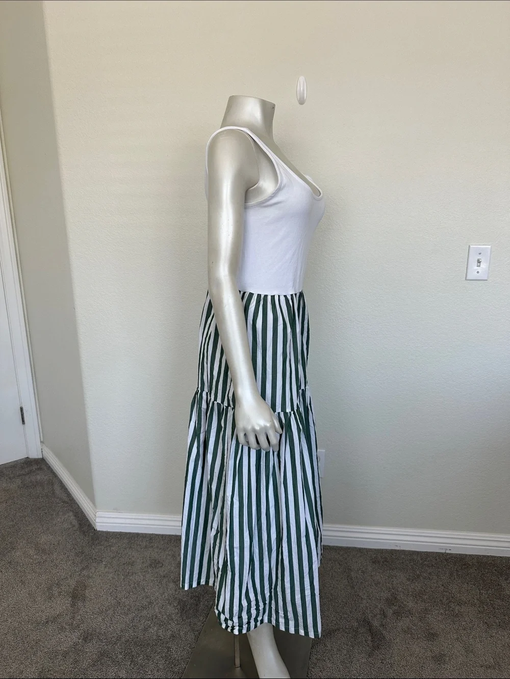 J.Crew Petite striped tiered knit mixy dress